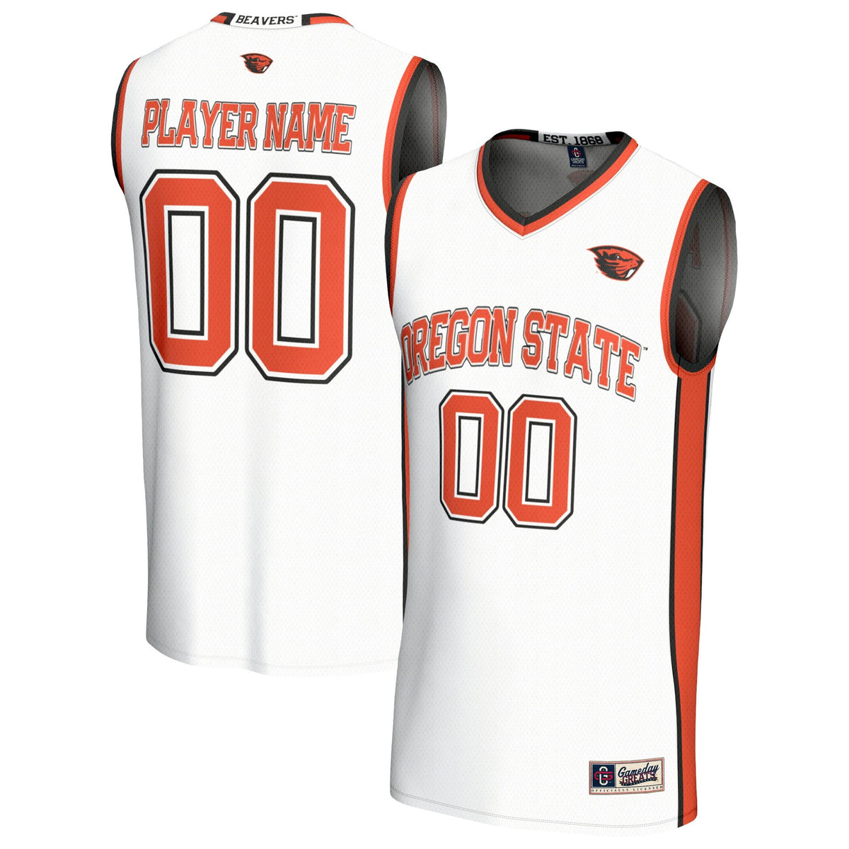 Oregon State Beavers Lightweight Collegiate Basketball NIL Pick-A-Player Fashion Jersey - White product image 2, provided