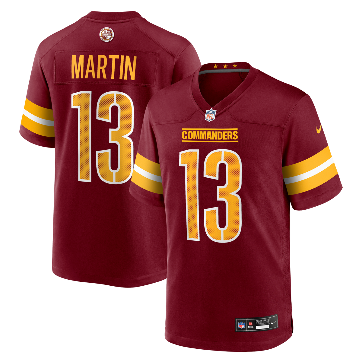 Washington Commanders Tay Martin Burgundy Team Game Jersey product image 1, provided for visual reference and product detail