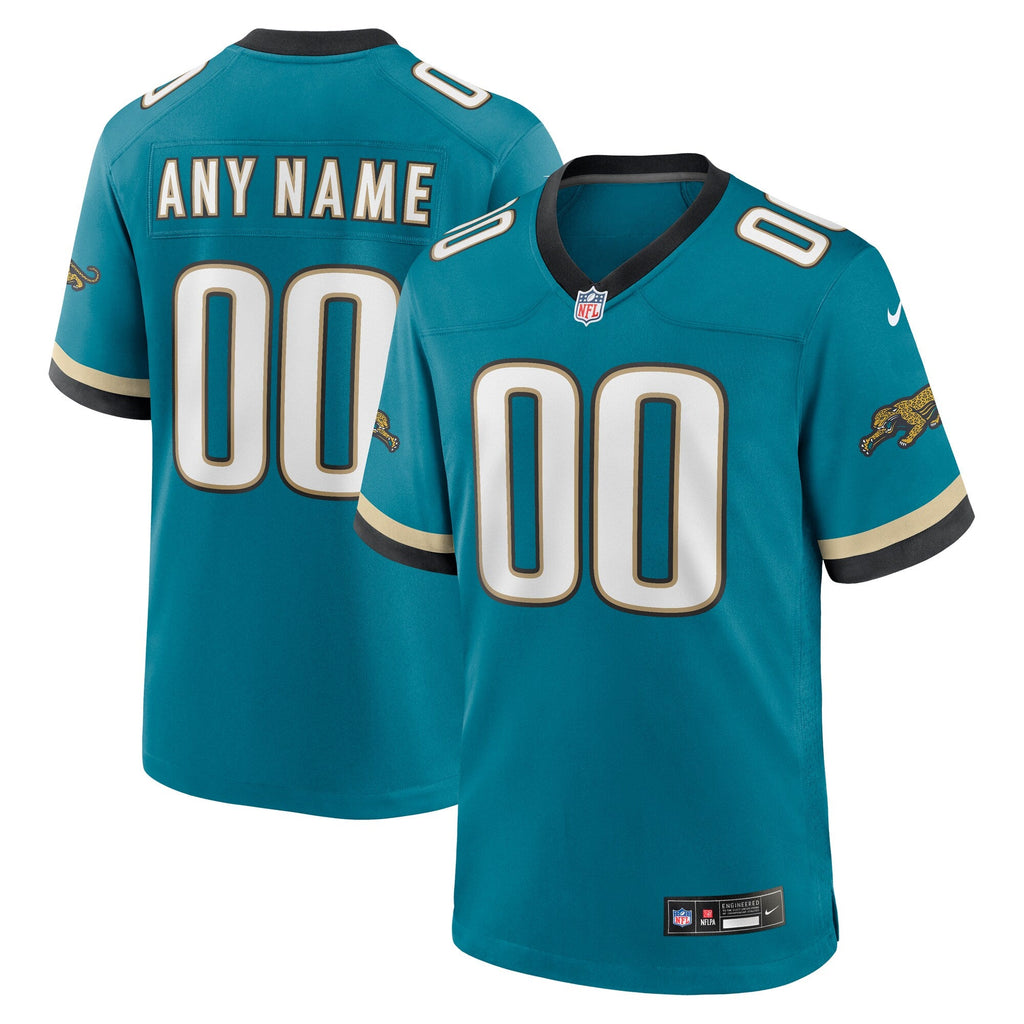 Jacksonville Jaguars Teal Prowler Throwback Custom Game Jersey product image 2, provided for visual reference and product