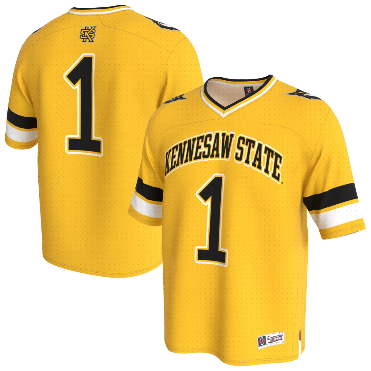 Kennesaw State Owls Lightweight Collegiate Football Fashion Jersey - Gold product image 2, provided for visual reference and