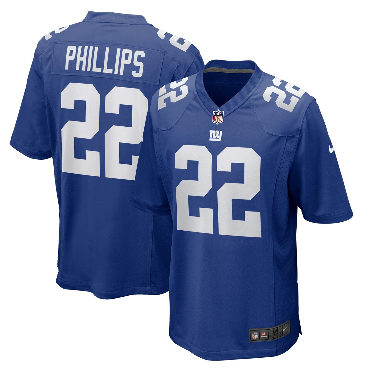 New York Giants Dru Phillips Royal Team Game Jersey product image 2, provided for visual reference and product detail review