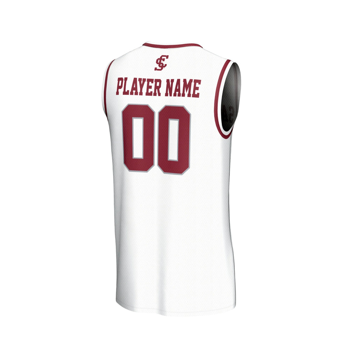 Santa Clara Broncos NIL Pick-A-Player Basketball Lightweight Jersey - White product image 4, provided for visual reference