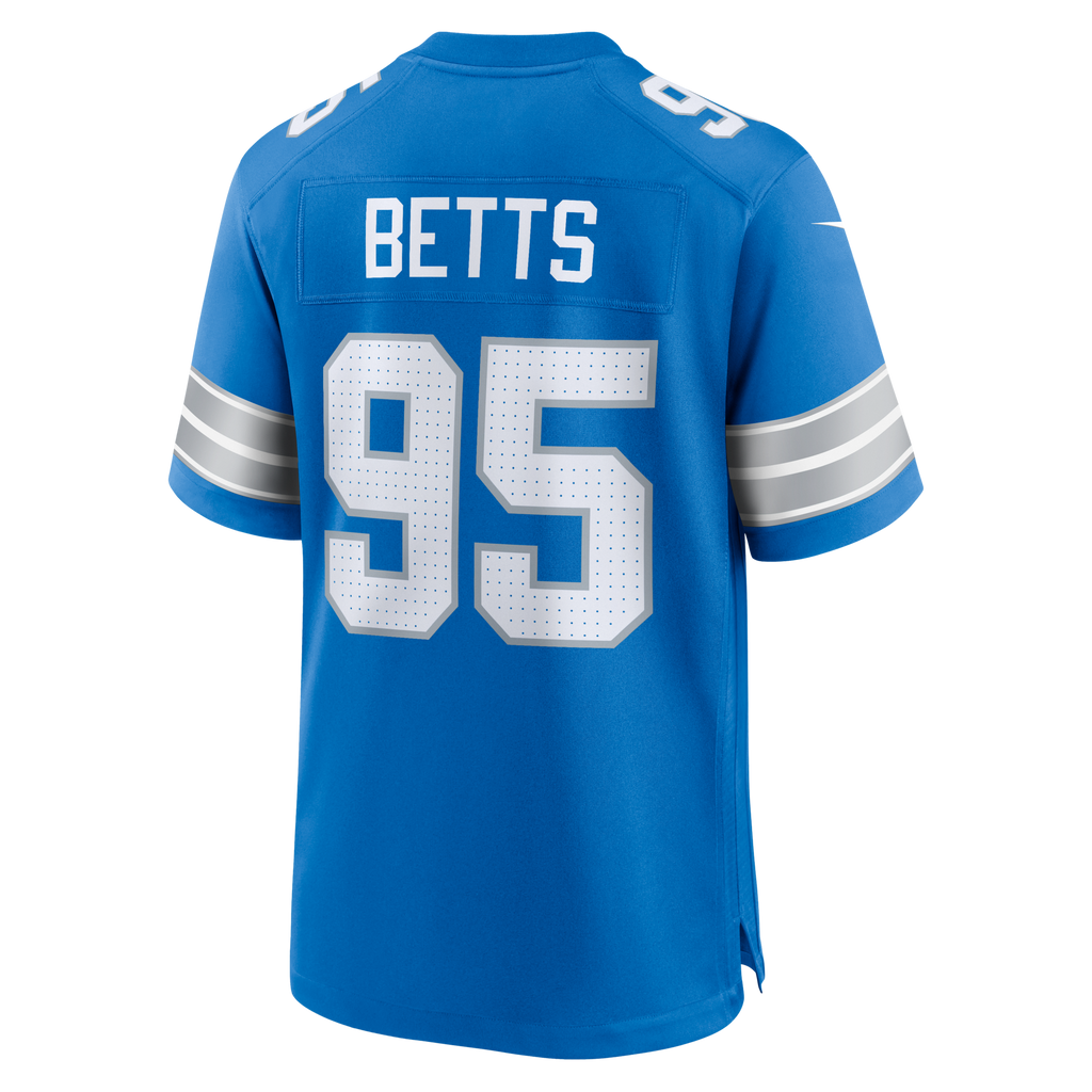Detroit Lions Mathieu Betts Blue Game Jersey product image 3, provided for visual reference and product detail review