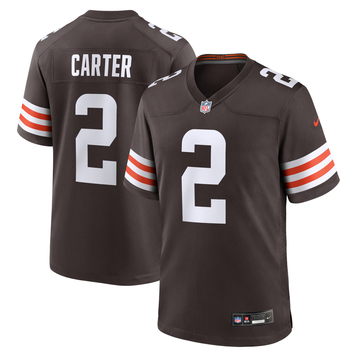 Cleveland Browns DeAndre Carter Brown Team Game Jersey product image 1, provided for visual reference and product detail