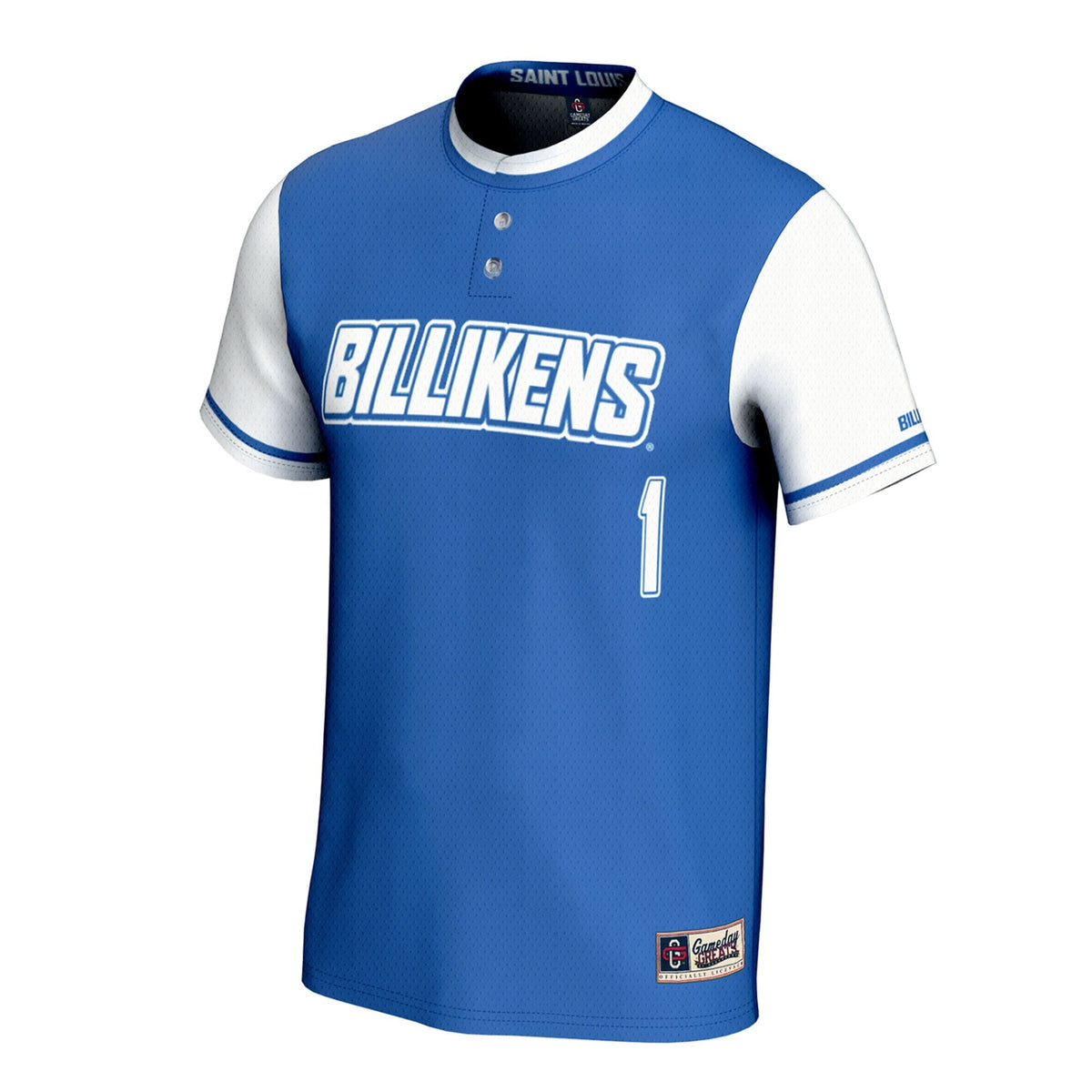 Saint Louis Billikens Lightweight Collegiate Softball Fashion Jersey - Blue product image 3, provided for visual reference