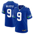 Seattle Seahawks Kenneth Walker III Royal Throwback Player Game Jersey product image 1, provided for visual reference and