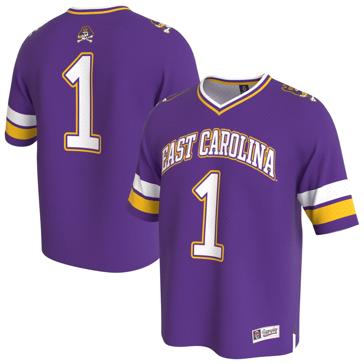 ECU Pirates Lightweight Collegiate Football Fashion Jersey - Purple product image 1, provided for visual reference and