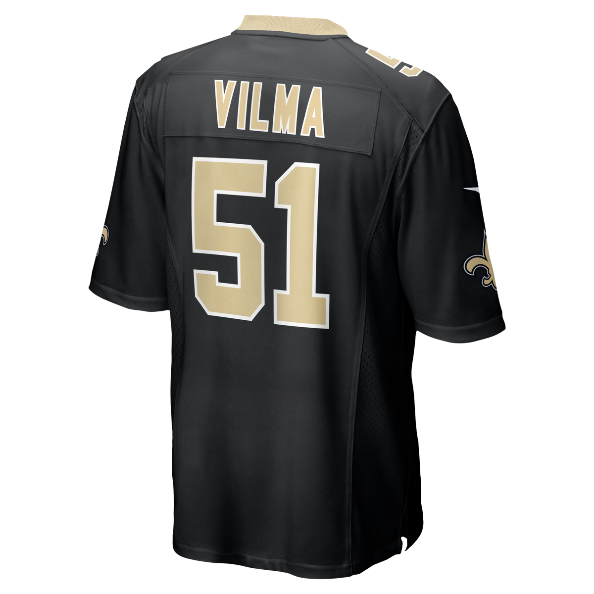 New Orleans Saints Jonathan Vilma Black Game Retired Player Jersey product image 3, provided for visual reference and