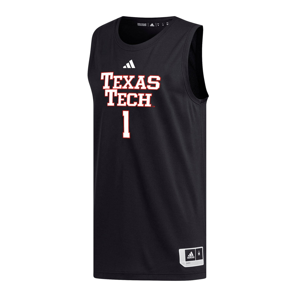 #1 Texas Tech Red Raiders Replica Basketball Jersey - Black product image 3, provided for visual reference and product
