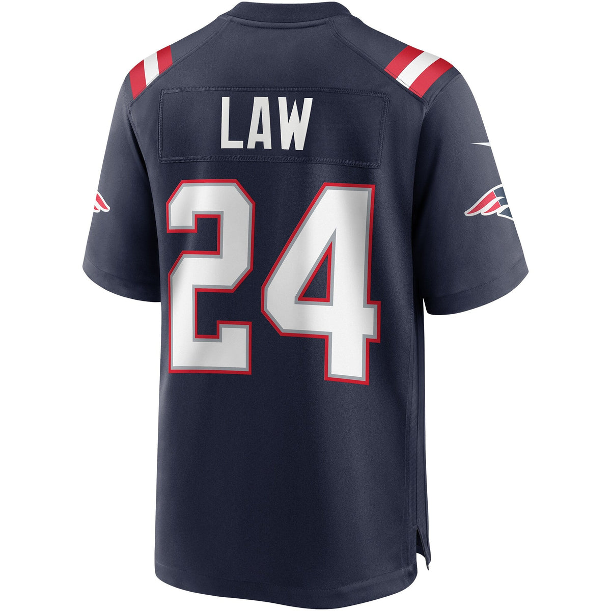 New England Patriots Ty Law Navy Game Retired Player Jersey product image 4, provided for visual reference and product