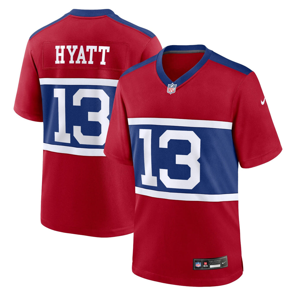 New York Giants Jalin Hyatt Century Red Alternate Player Game Jersey product image 1, provided for visual reference and