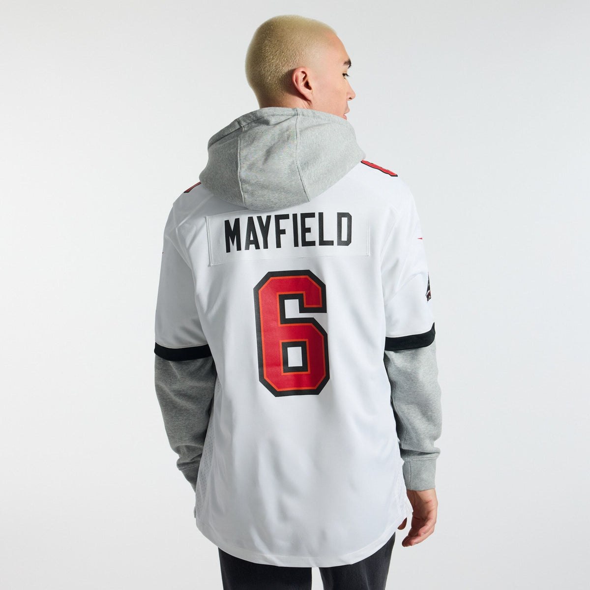 Tampa Bay Buccaneers Baker Mayfield White Away Game Jersey product image 4, provided for visual reference and product detail
