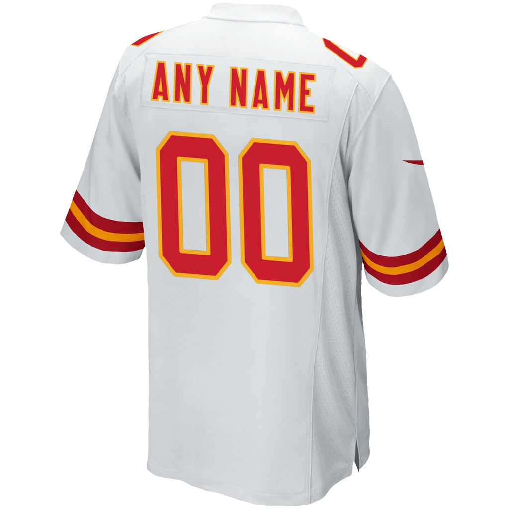 Kansas City Chiefs White Custom Game Jersey product image 4, provided for visual reference and product detail review