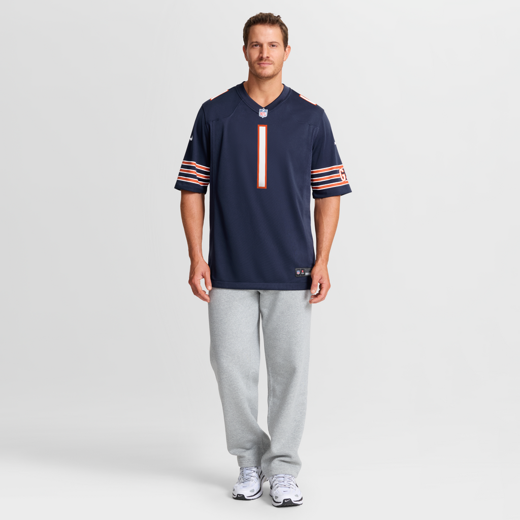 Chicago Bears Number 1 Dad Navy Game Jersey product image 8, provided for visual reference and product detail review
