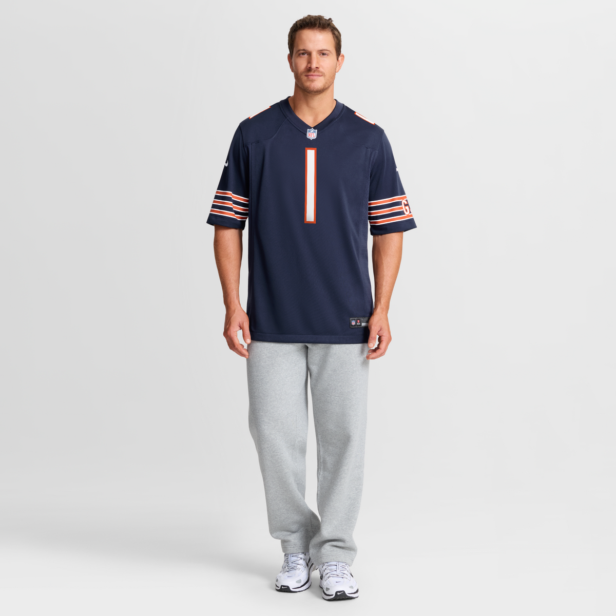 Chicago Bears Number 1 Dad Navy Game Jersey product image 8, provided for visual reference and product detail review