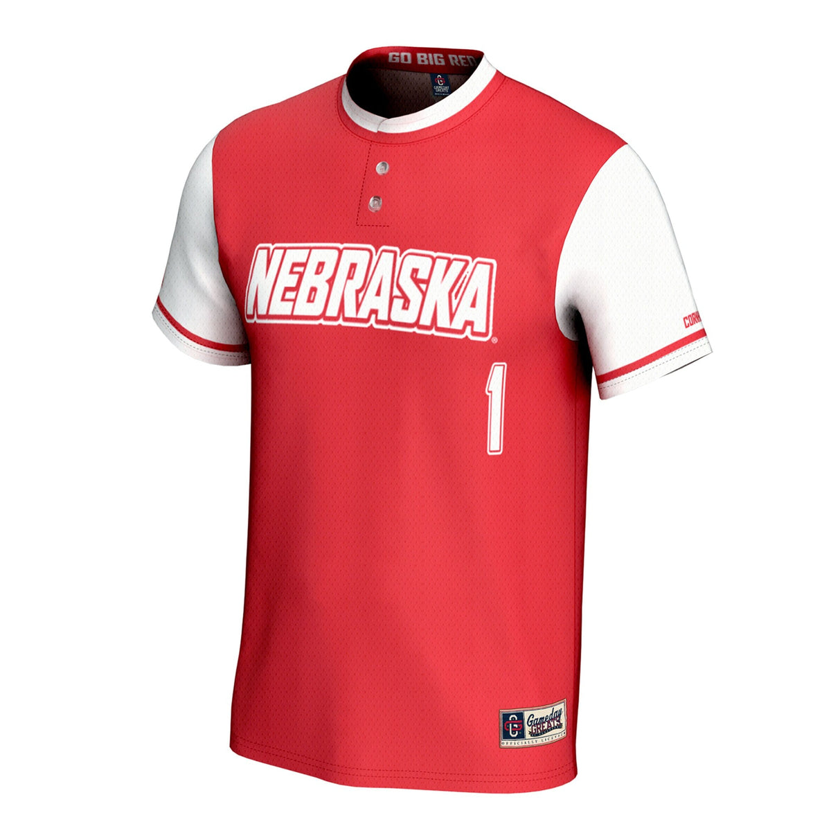 Nebraska Huskers Lightweight Collegiate Softball Fashion Jersey - Scarlet product image 3, provided for visual reference and