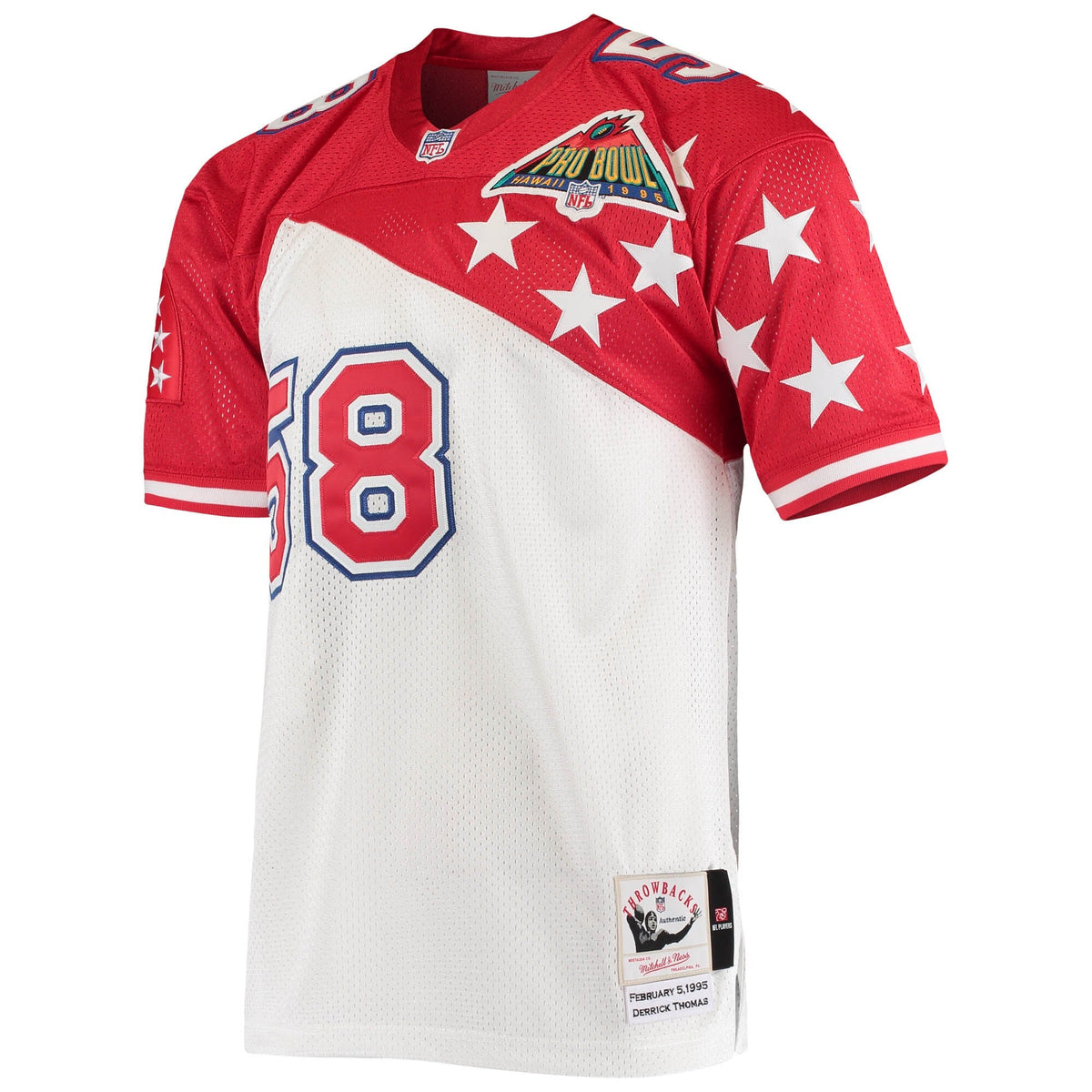 AFC Derrick Thomas White/Red 1995 Pro Bowl Authentic Jersey product image 3, provided for visual reference and product