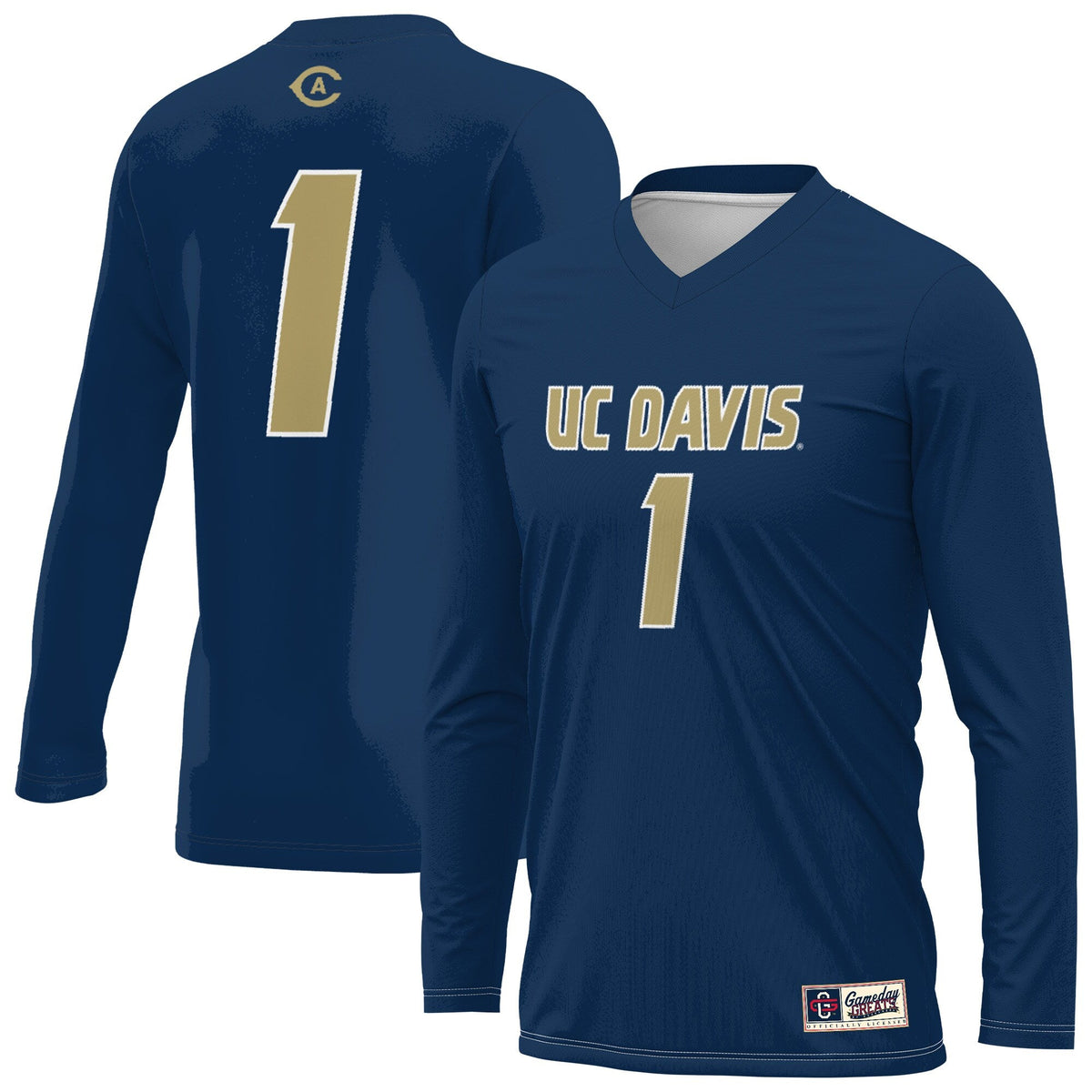 UC Davis Aggies Lightweight Collegiate Volleyball Fashion Jersey - Navy product image 2, provided for visual reference and