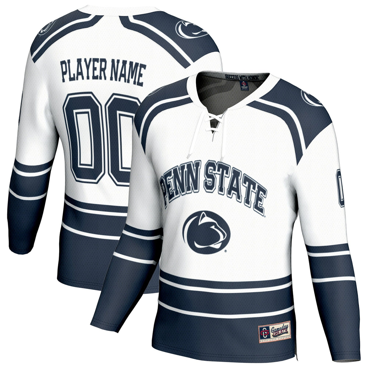 Penn State Nittany Lions NIL Pick-A-Player Ice Hockey Fashion Jersey - White product image 2, provided for visual reference