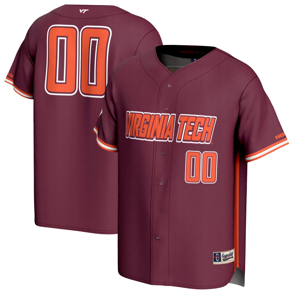 #00 Virginia Tech Hokies Adult Lightweight Collegiate Baseball Fashion Jersey - Maroon product image 2, provided for visual
