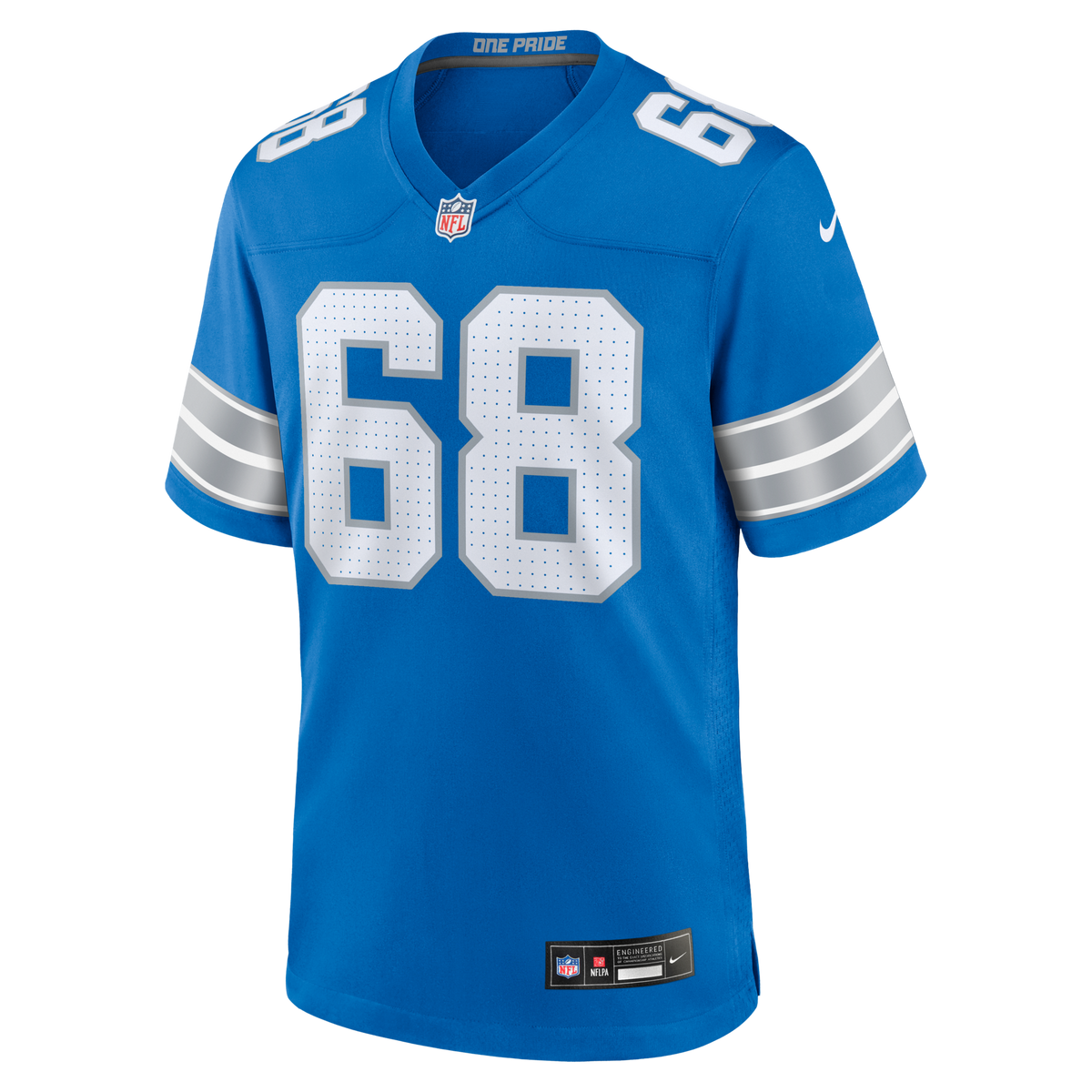 Detroit Lions Taylor Decker Blue Team Game Jersey product image 2, provided for visual reference and product detail review