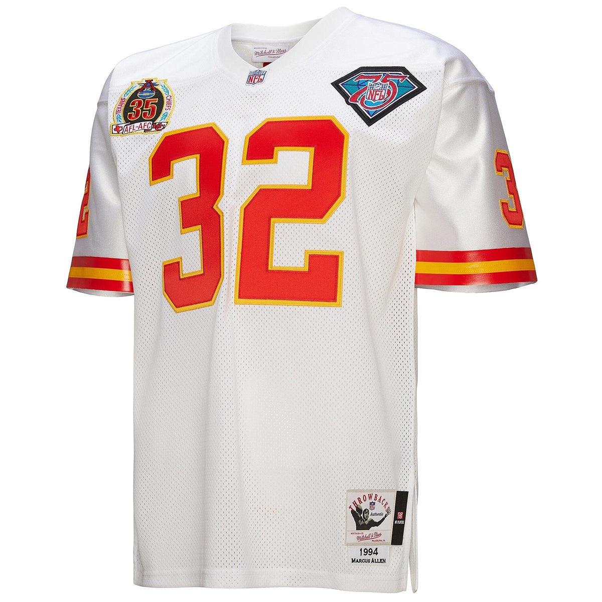 Kansas City Chiefs 1994 Marcus Allen White Authentic Throwback Retired Player Jersey product image 3, provided for visual