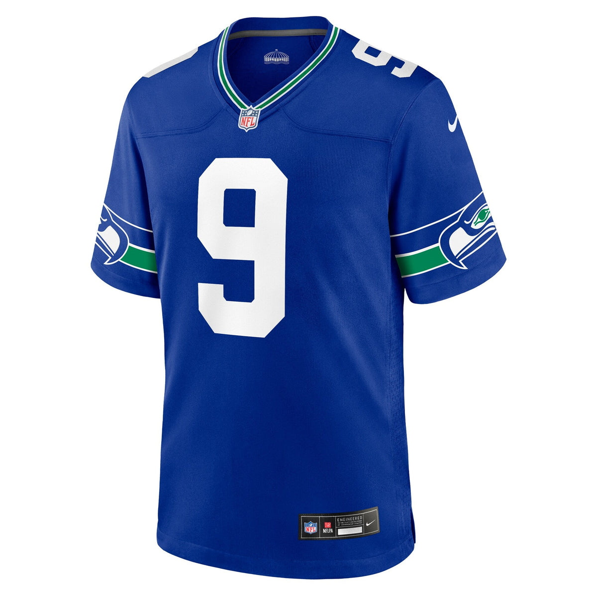 Seattle Seahawks Kenneth Walker III Royal Throwback Player Game Jersey product image 3, provided for visual reference and