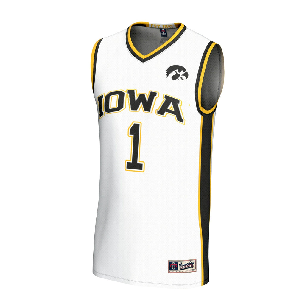 Iowa Hawkeyes Lightweight Collegiate Basketball Fashion Jersey - White product image 3, provided for visual reference and