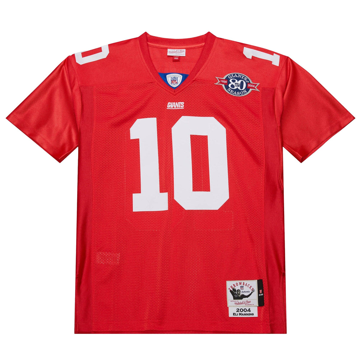 New York Giants 2004 Eli Manning Red Authentic Throwback Retired Player Jersey product image 3, provided for visual