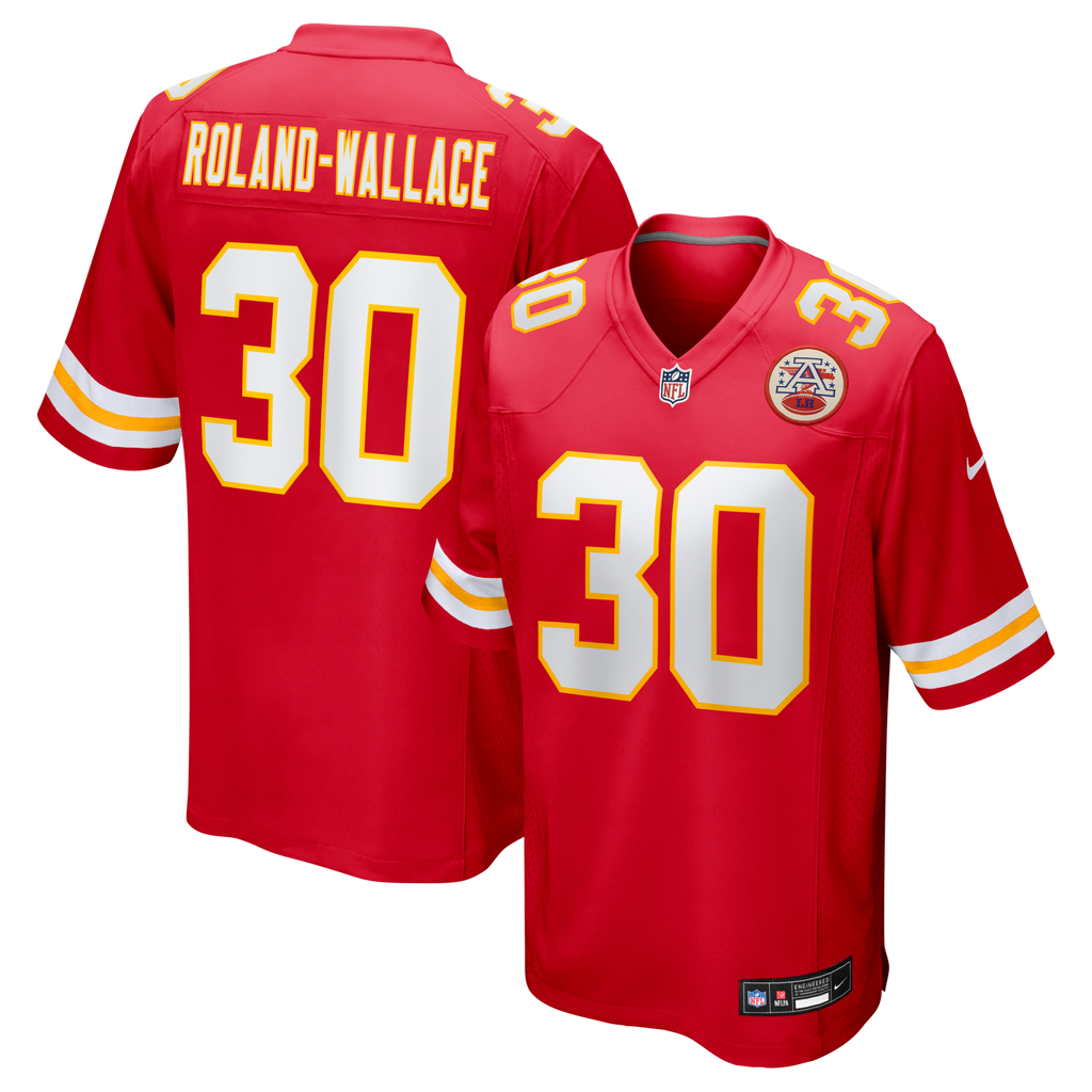 Kansas City Chiefs Chris Roland-Wallace Red Game Jersey product image 1, provided for visual reference and product detail
