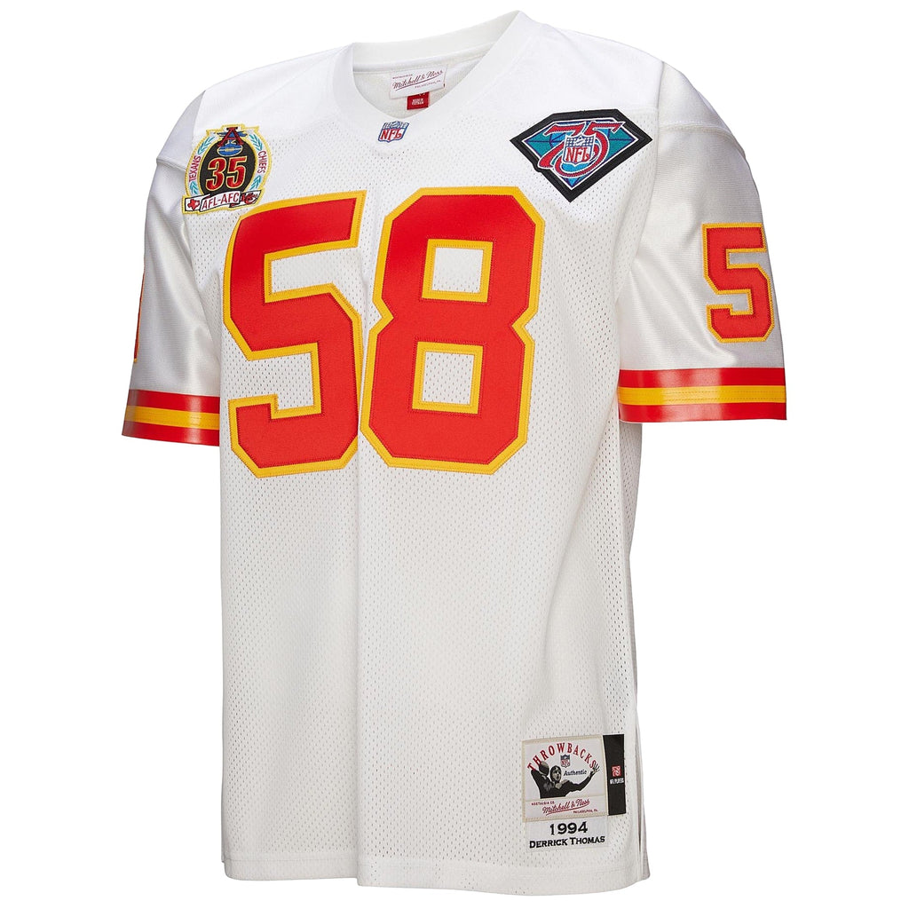 Kansas City Chiefs 1994 Derrick Thomas White Authentic Throwback Retired Player Jersey product image 3, provided for visual