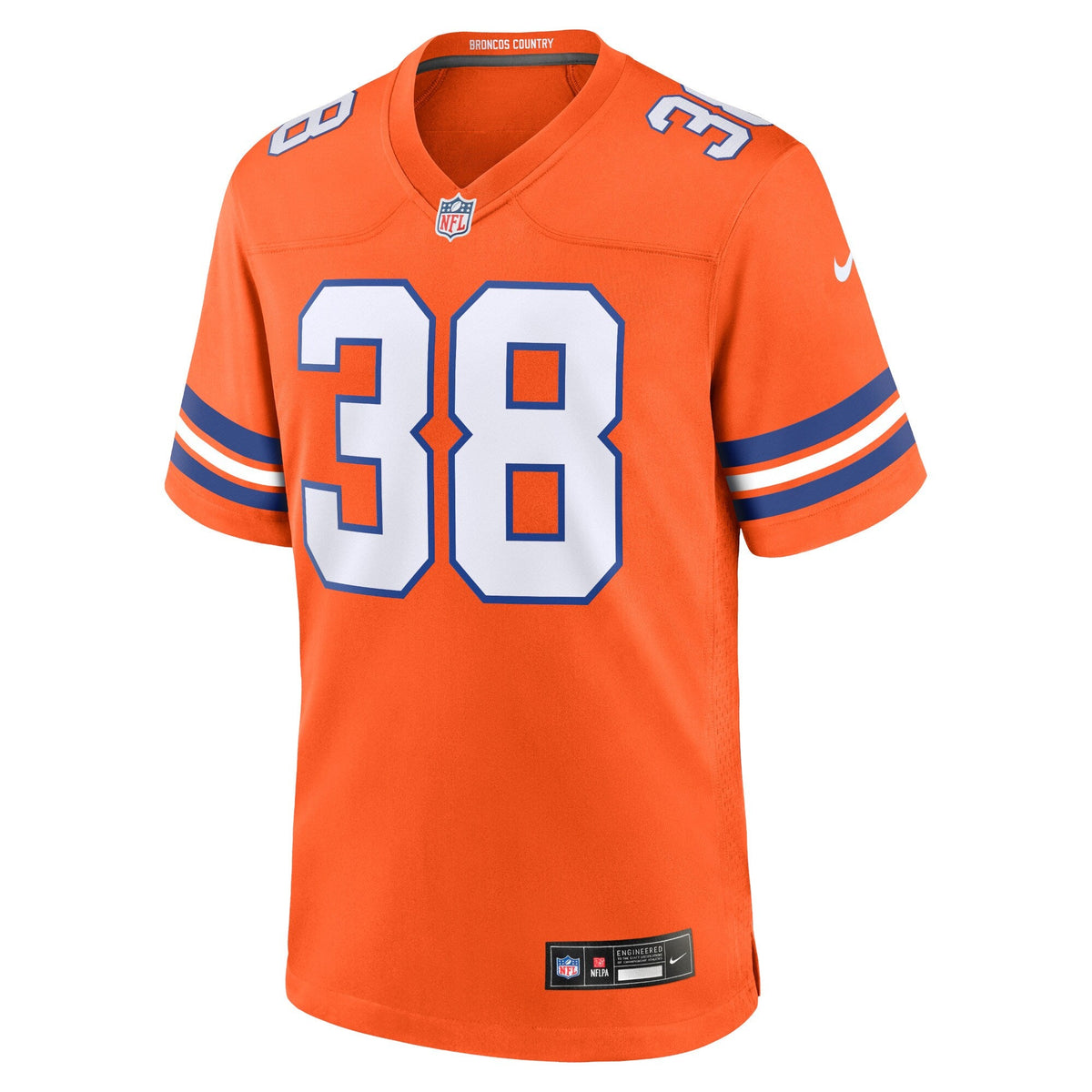 Denver Broncos Jaleel McLaughlin Orange Mile High Collection 1977 Throwback Player Game Jersey product image 3, provided for