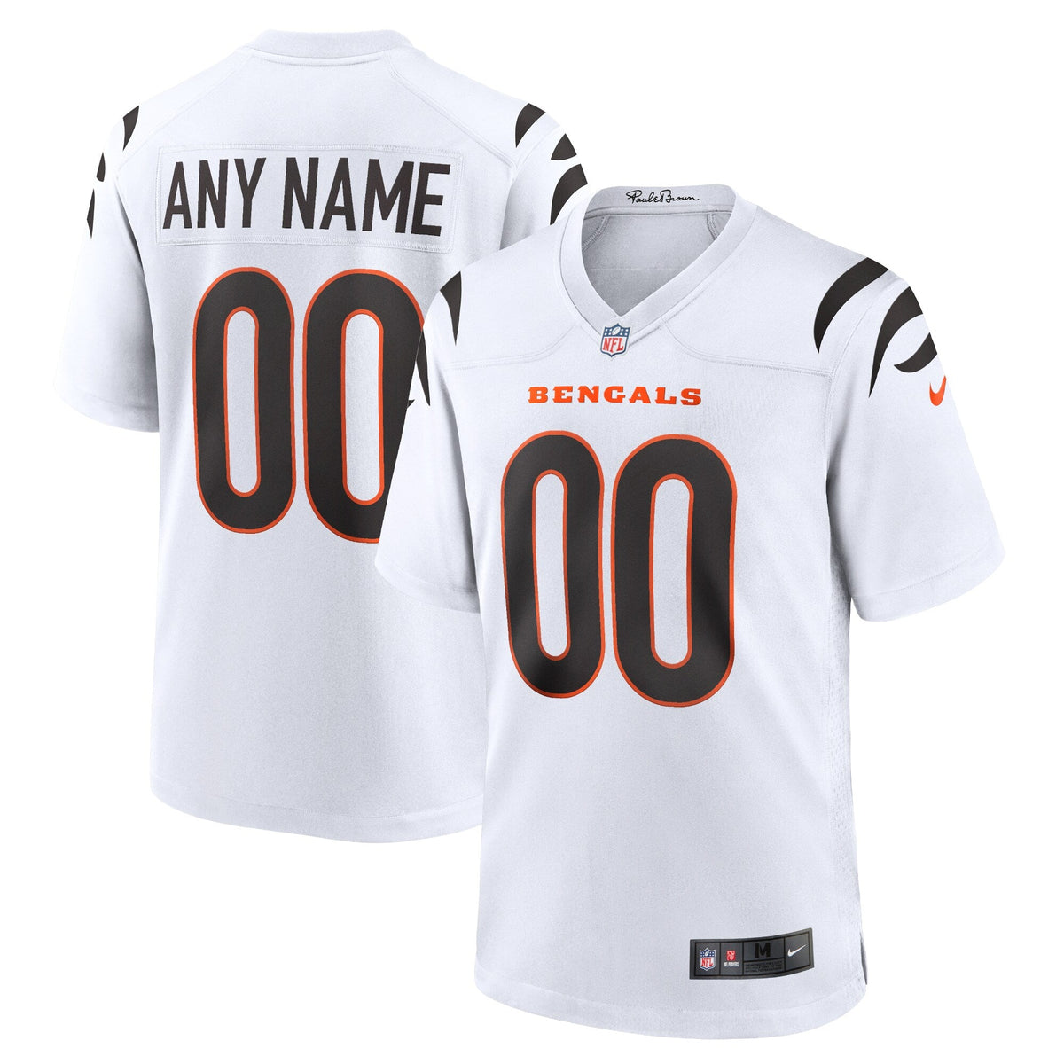 Cincinnati Bengals White Game Custom Jersey product image 2, provided for visual reference and product detail review
