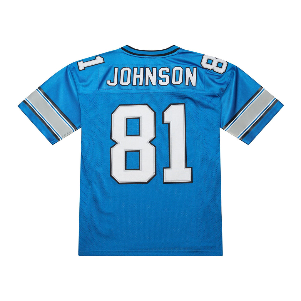 Detroit Lions Calvin Johnson Blue 2007 Authentic Throwback Retired Player Jersey product image 4, provided for visual