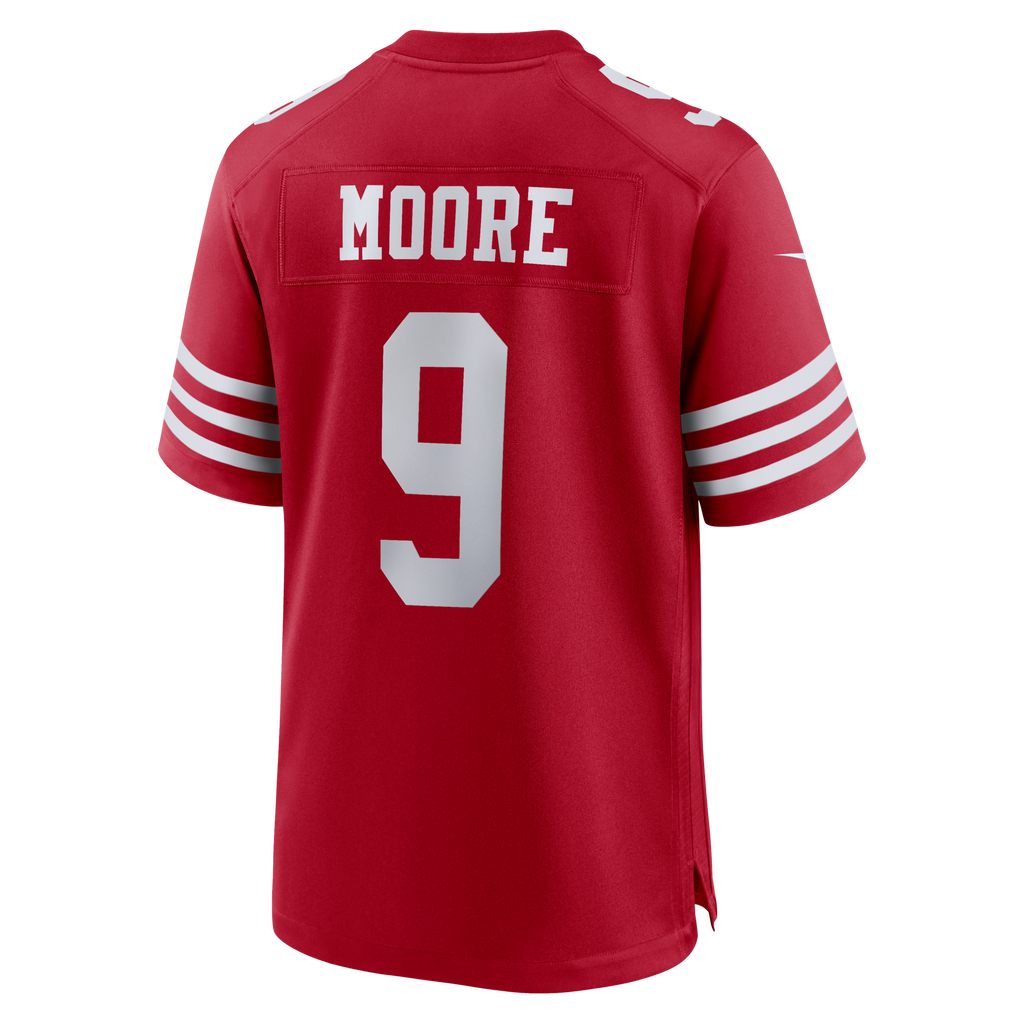 San Francisco 49ers Skyy Moore Scarlet Team Game Jersey product image 3, provided for visual reference and product detail