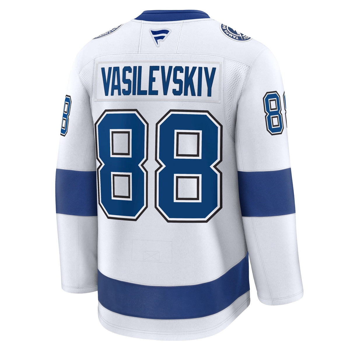 Tampa Bay Lightning Andrei Vasilevskiy White Away Premium Jersey product image 4, provided for visual reference and product