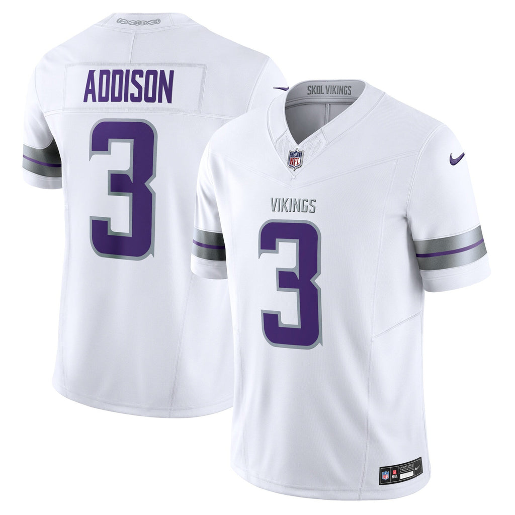 Minnesota Vikings Jordan Addison White Alternate Vapor F.U.S.E. Limited Jersey product image 1, provided for visual
