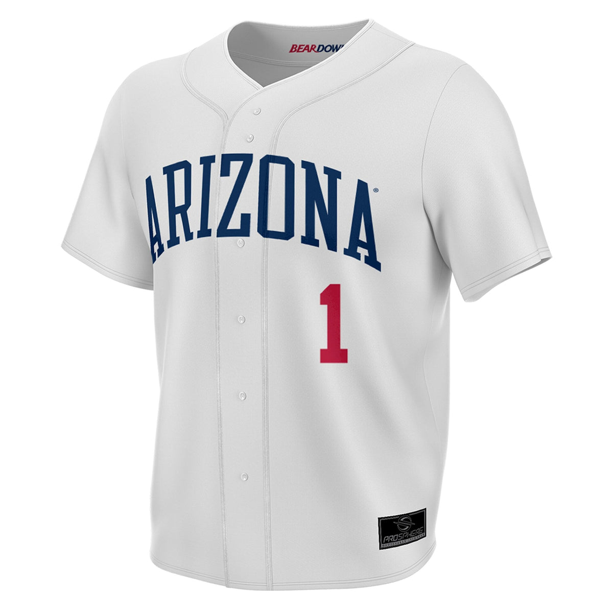 Arizona Wildcats Lightweight Collegiate Baseball Fashion Jersey - White product image 3, provided for visual reference and