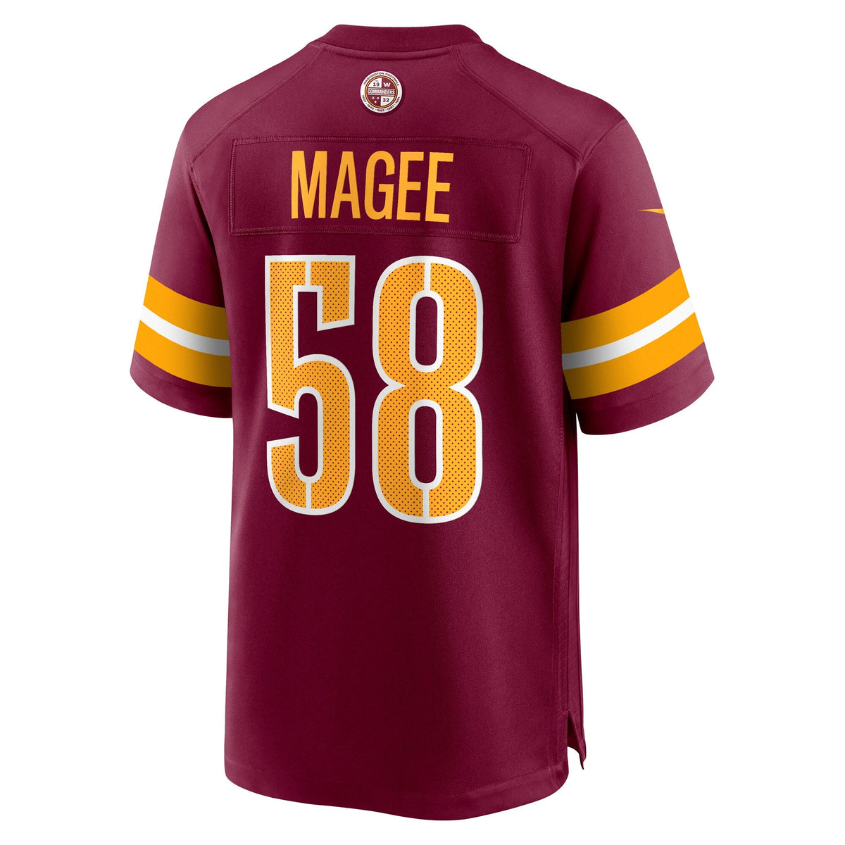 Washington Commanders Jordan Magee Burgundy Game Jersey product image 4, provided for visual reference and product detail