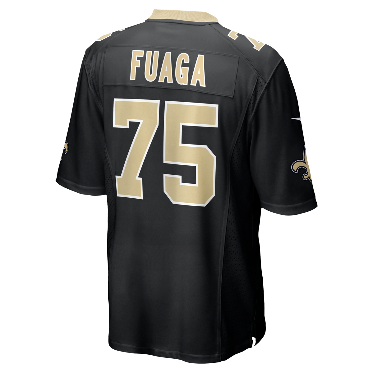 New Orleans Saints Taliese Fuaga Black Player Game Jersey product image 3, provided for visual reference and product detail