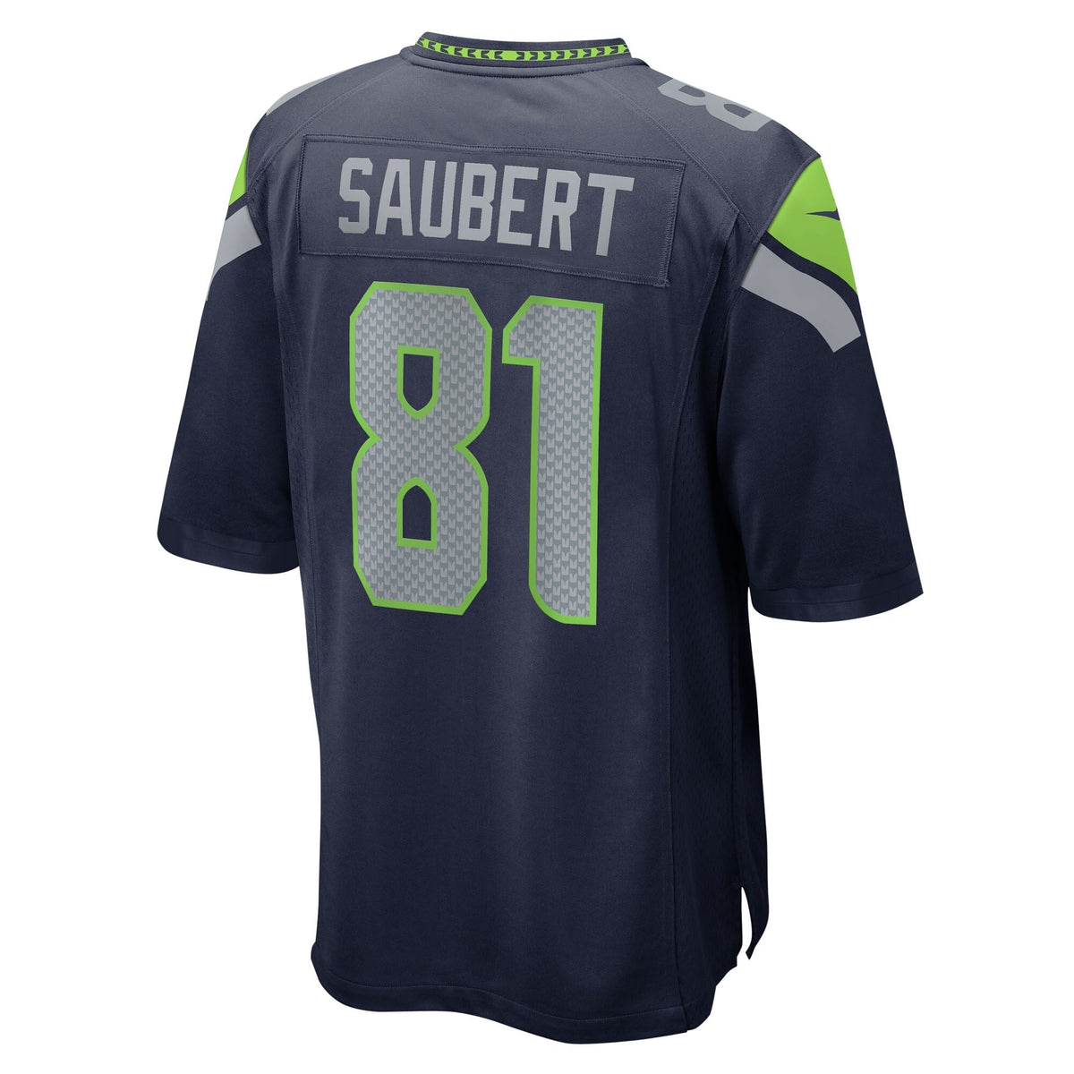 Seattle Seahawks Eric Saubert College Navy Team Game Jersey product image 4, provided for visual reference and product
