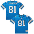 Detroit Lions Calvin Johnson Blue 2007 Authentic Throwback Retired Player Jersey product image 1, provided for visual