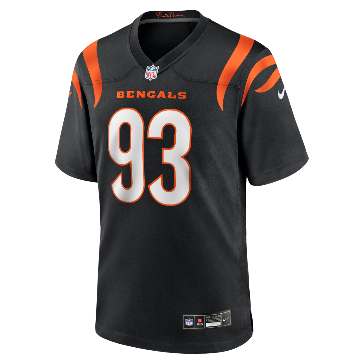 Cincinnati Bengals McKinnley Jackson Black Game Jersey product image 2, provided for visual reference and product detail