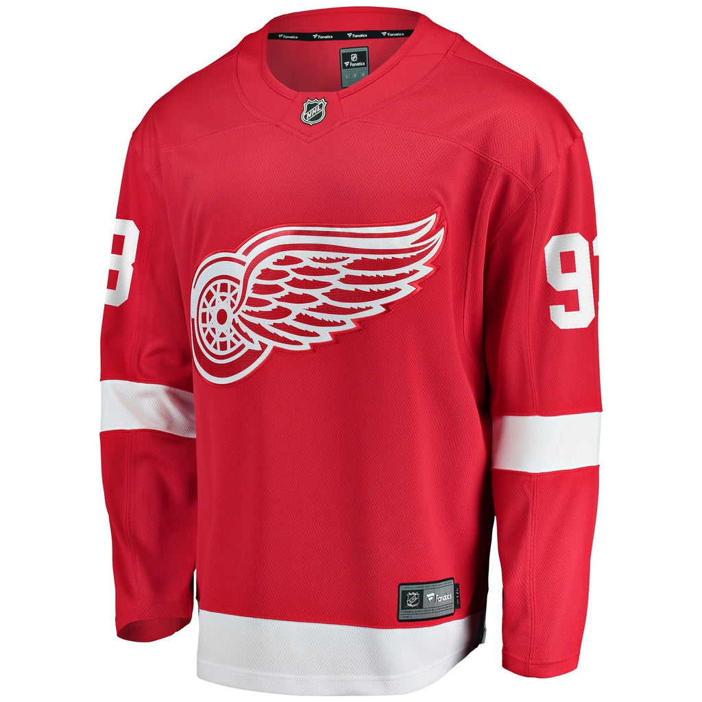 Detroit Red Wings Alex DeBrincat Red Home Breakaway Jersey product image 3, provided for visual reference and product detail