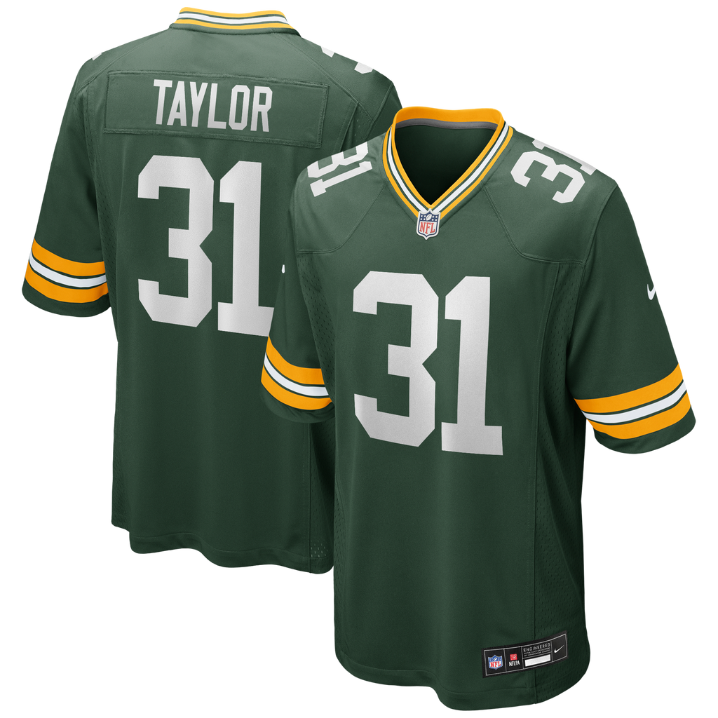 Green Bay Packers Jim Taylor Green Game Retired Player Jersey product image 1, provided for visual reference and product