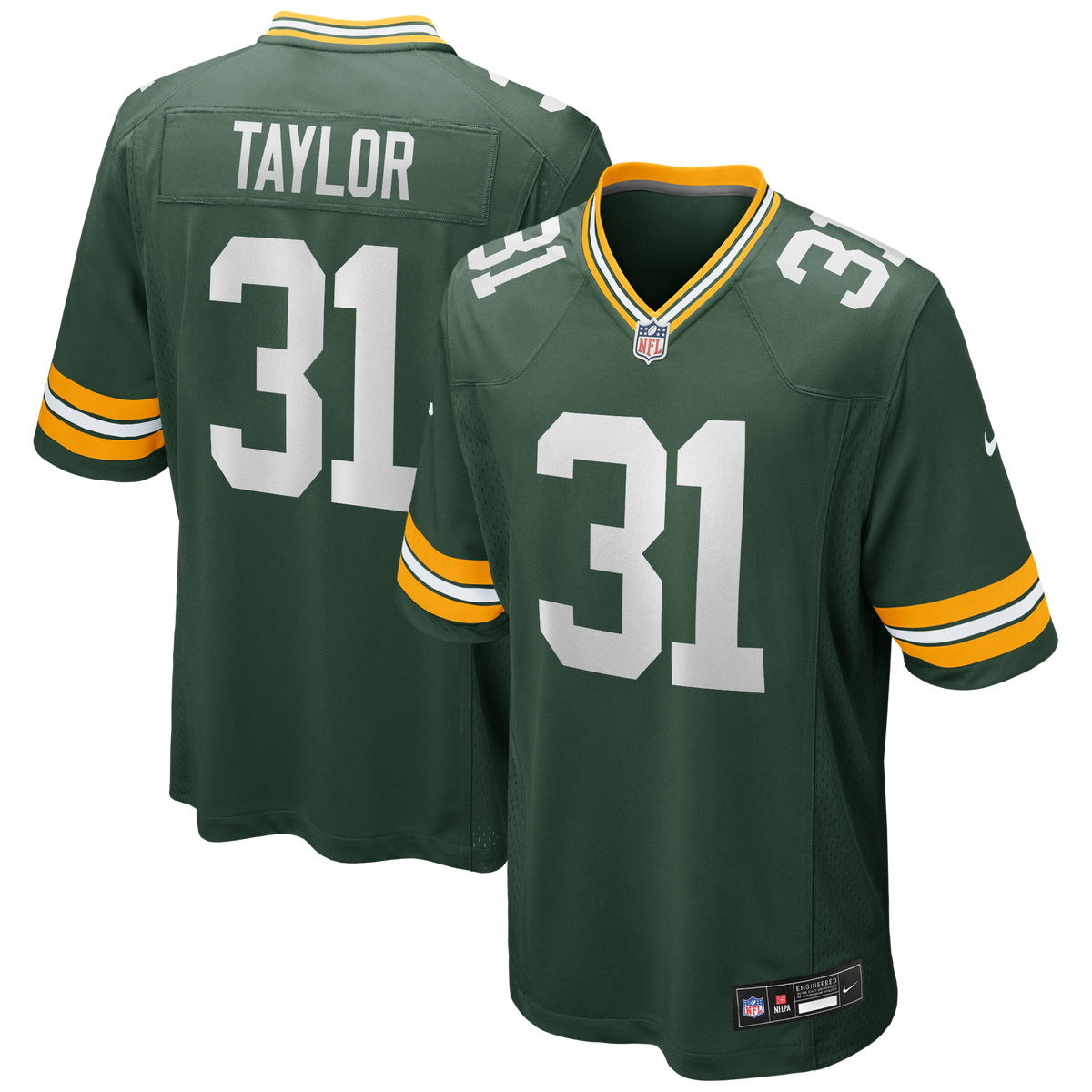 Green Bay Packers Jim Taylor Green Game Retired Player Jersey product image 1, provided for visual reference and product
