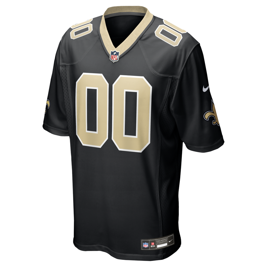 New Orleans Saints Black Custom Game Jersey product image 2, provided for visual reference and product detail review