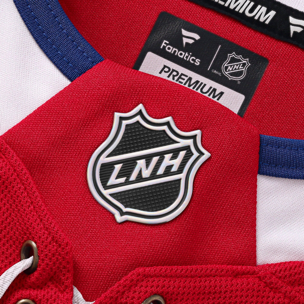 Montreal Canadiens Cole Caufield Red Home Premium Jersey product image 6, provided for visual reference and product detail