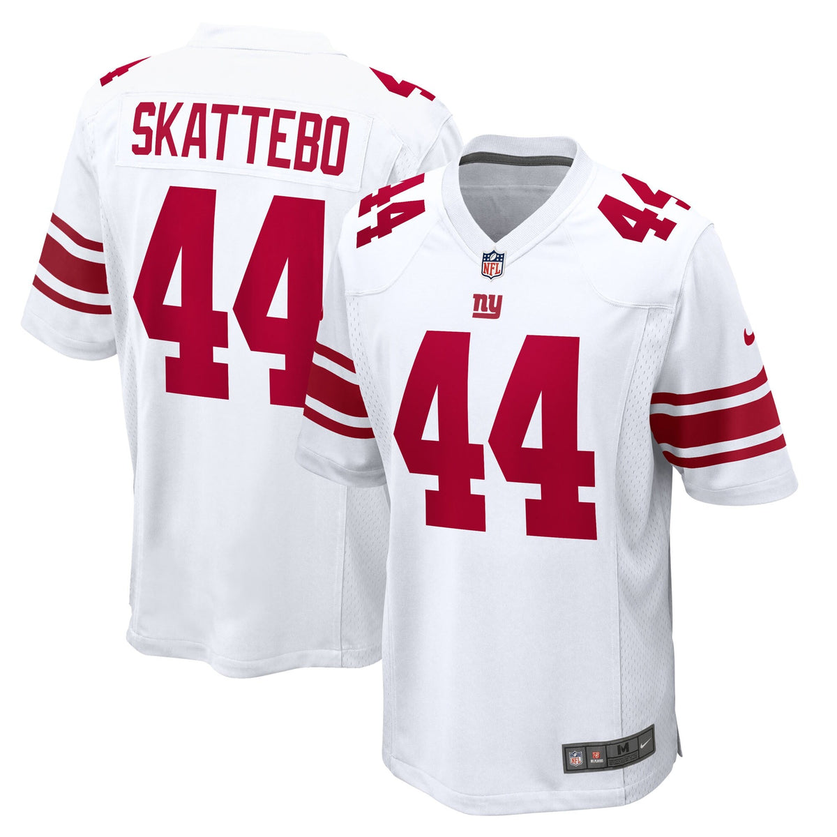 New York Giants Cam Skattebo White Game Jersey product image 2, provided for visual reference and product detail review