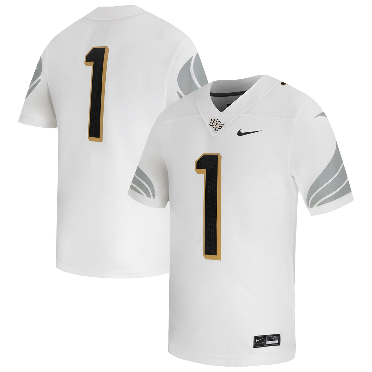#1 UCF Knights Away Game Football Jersey - White product image 1, provided for visual reference and product detail review